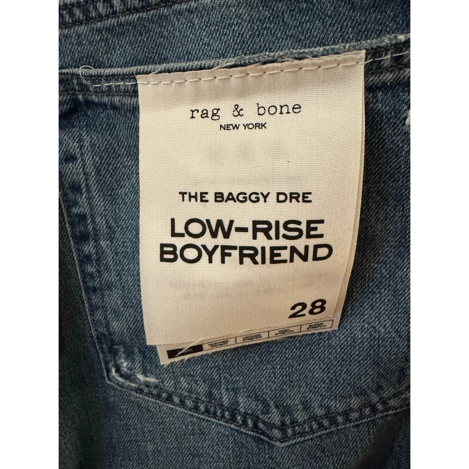 rag & bone Dre Raw Hem Low Rise Baggy
Boyfriend Jeans Meyer size 28 (New) - Image 5