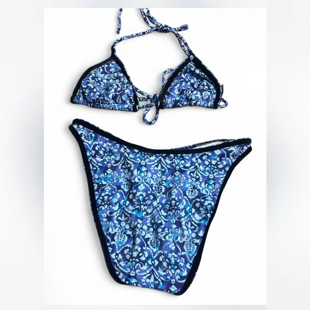 Blue Patterned Bikini Set - Image 2