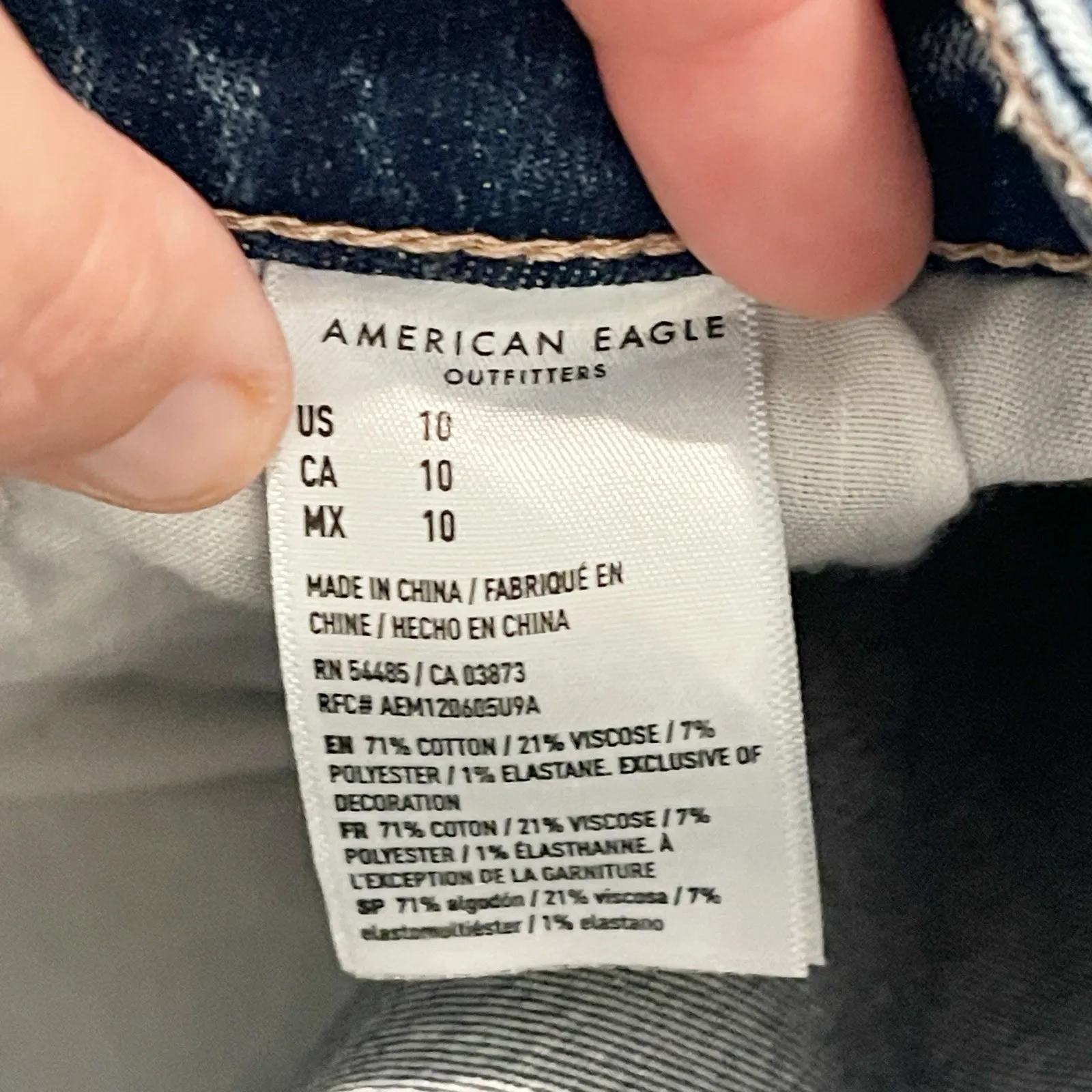 American Eagle Jean Short Women 10 Distressed High V-Rise Shortie Lace Stretch - Image 4