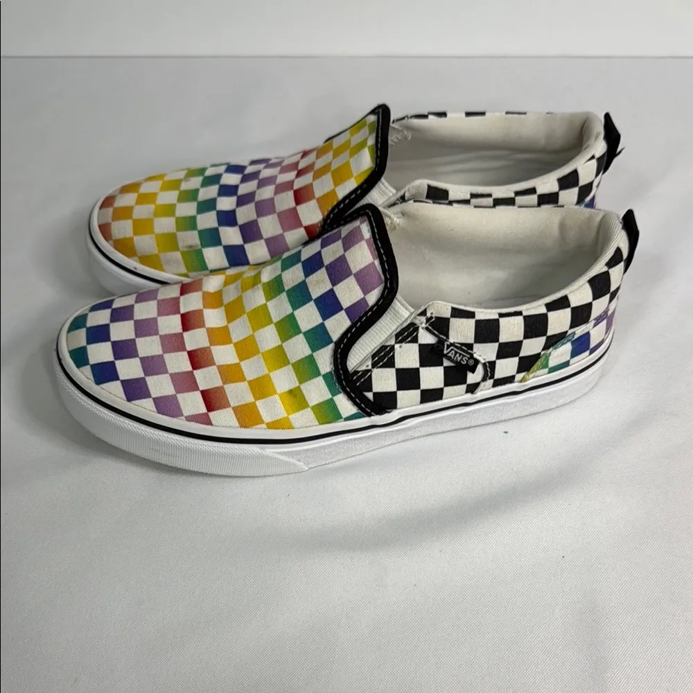 Vans Red and Yellow Sneakers Canvas Slip-On - Image 3