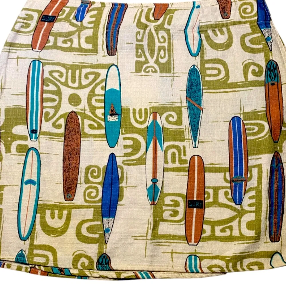 Thousand Mile USA Colorful Surfboard Print WRAP Skirt SIZE XL Green - Image 5
