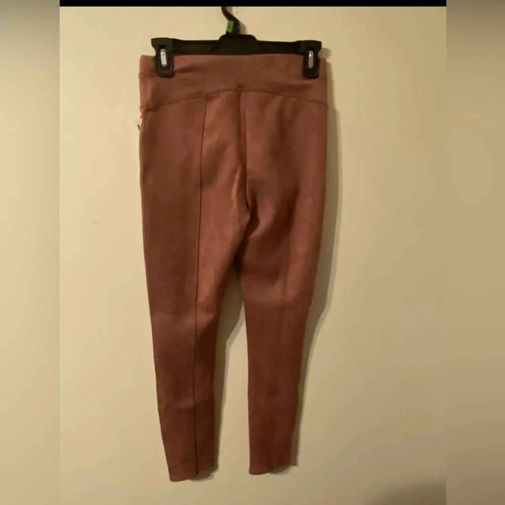 New NWT Spanx‎ Faux Suede Leggings in Rich Rose Mauve Size Small - Image 3