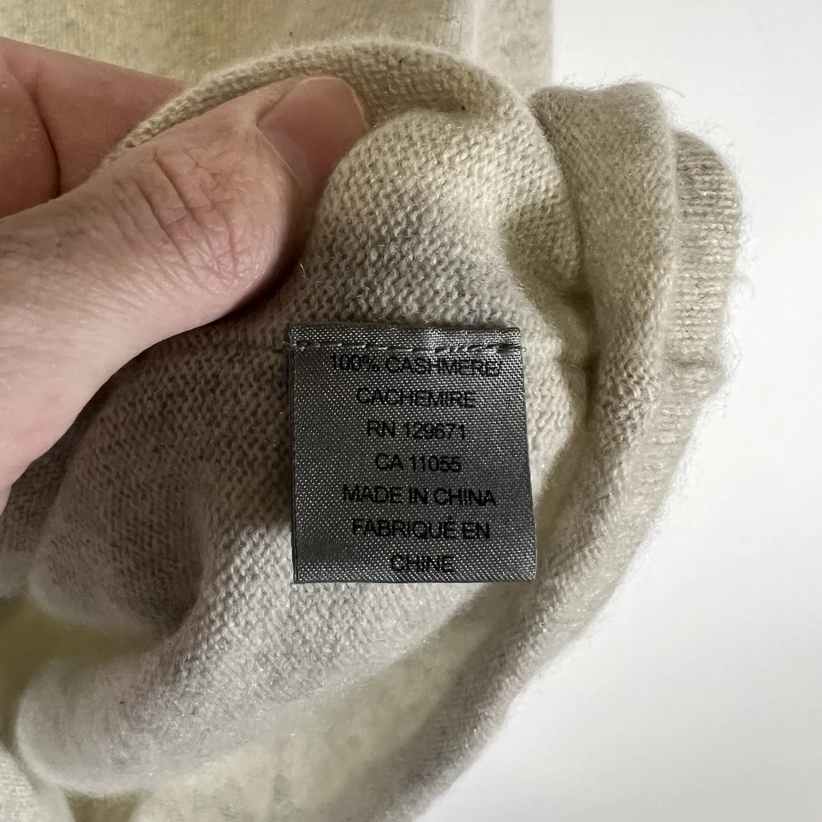 Skull‎ Cashmere Sweater Womens XS Black 360 Crew Neck Pullover Long Sleeve Beige - Image 6