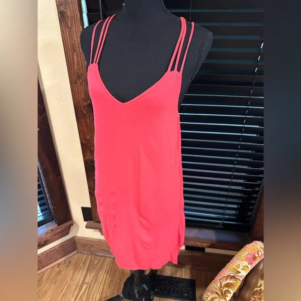 EUC ALYA Red/ orange Tank Top Dress  with embroidery on back Size S - Image 2