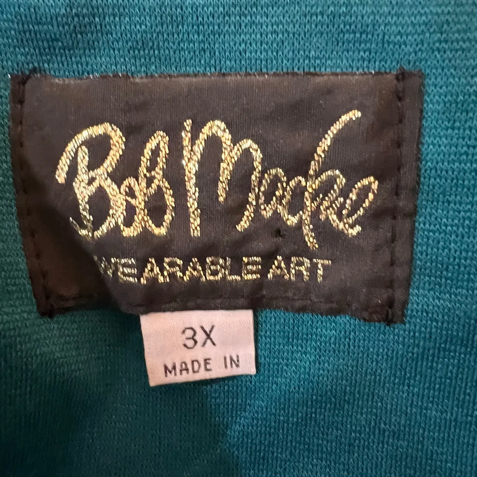 Bob Mackie Wearable Art Teal Gold Embroidered Boho Resort Luxe Tunic Top 3X - Image 9