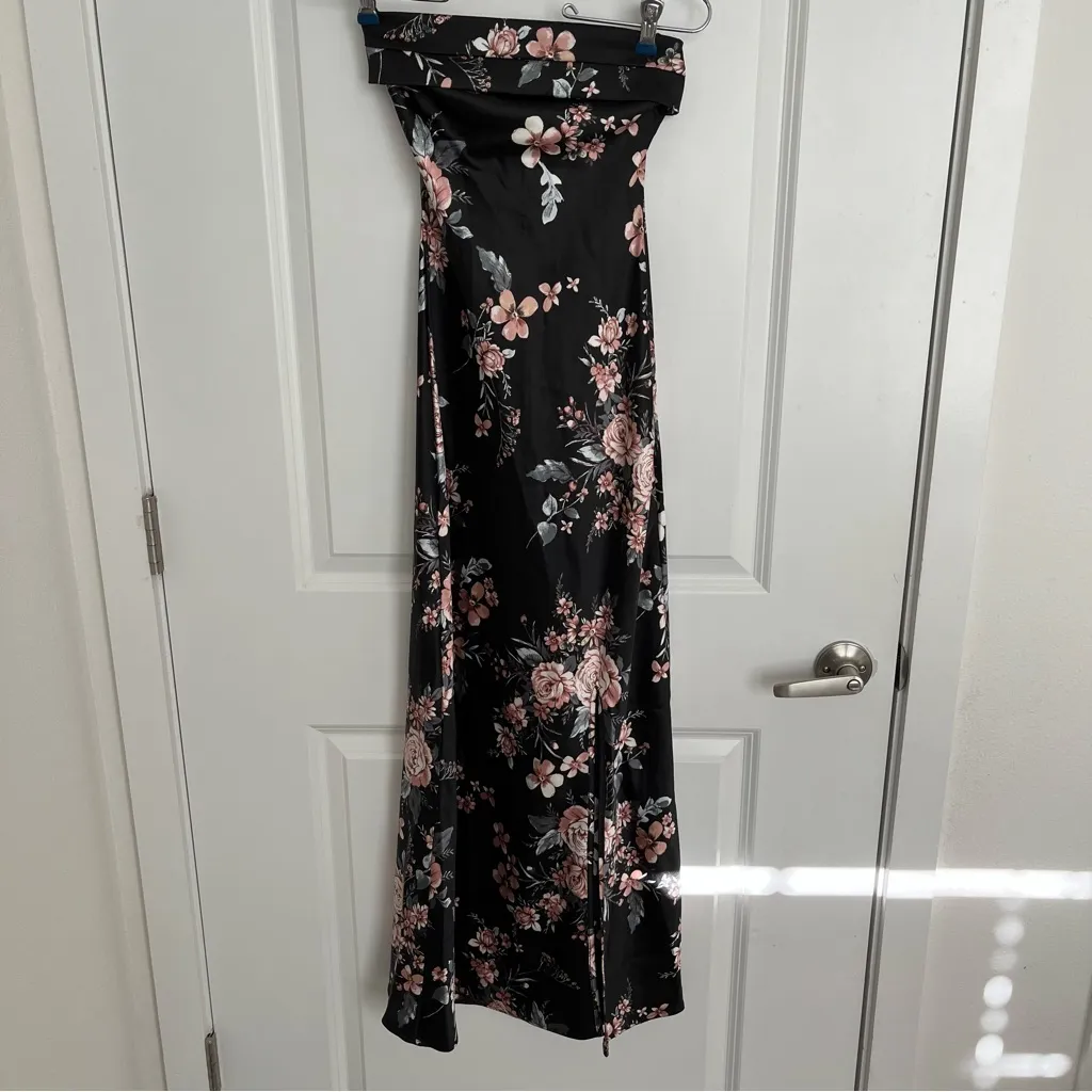 Altar’d State Black Floral Strapless Maxi Dress Size XXS NWT - Image 5