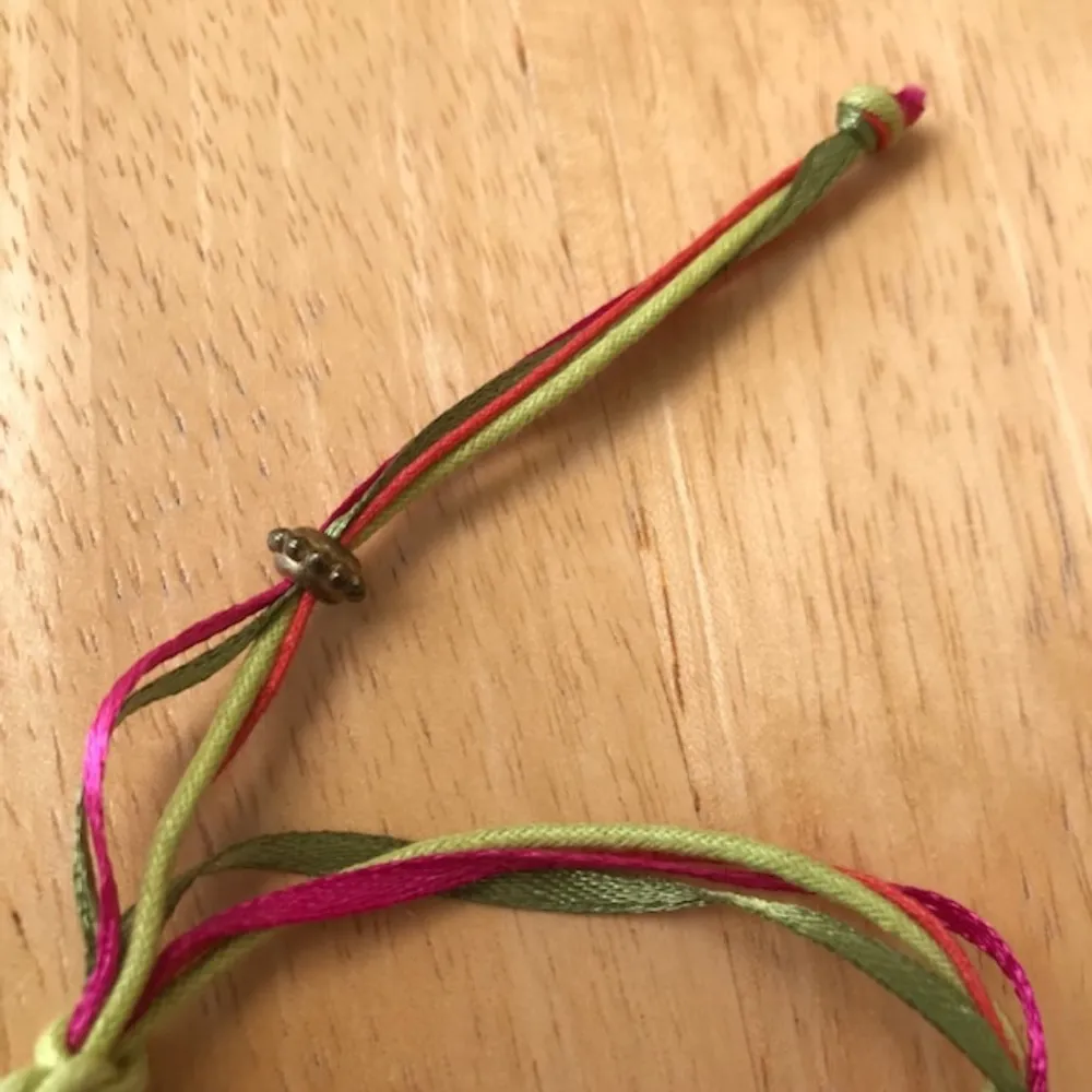 Macrame Anklet Handmade Bead Adjustable Boho VTG - Image 6