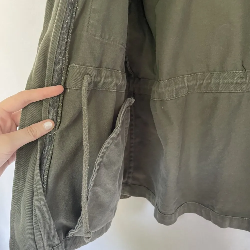 Gap army green cotton jacket utility lots of pockets women's size medium - Image 7