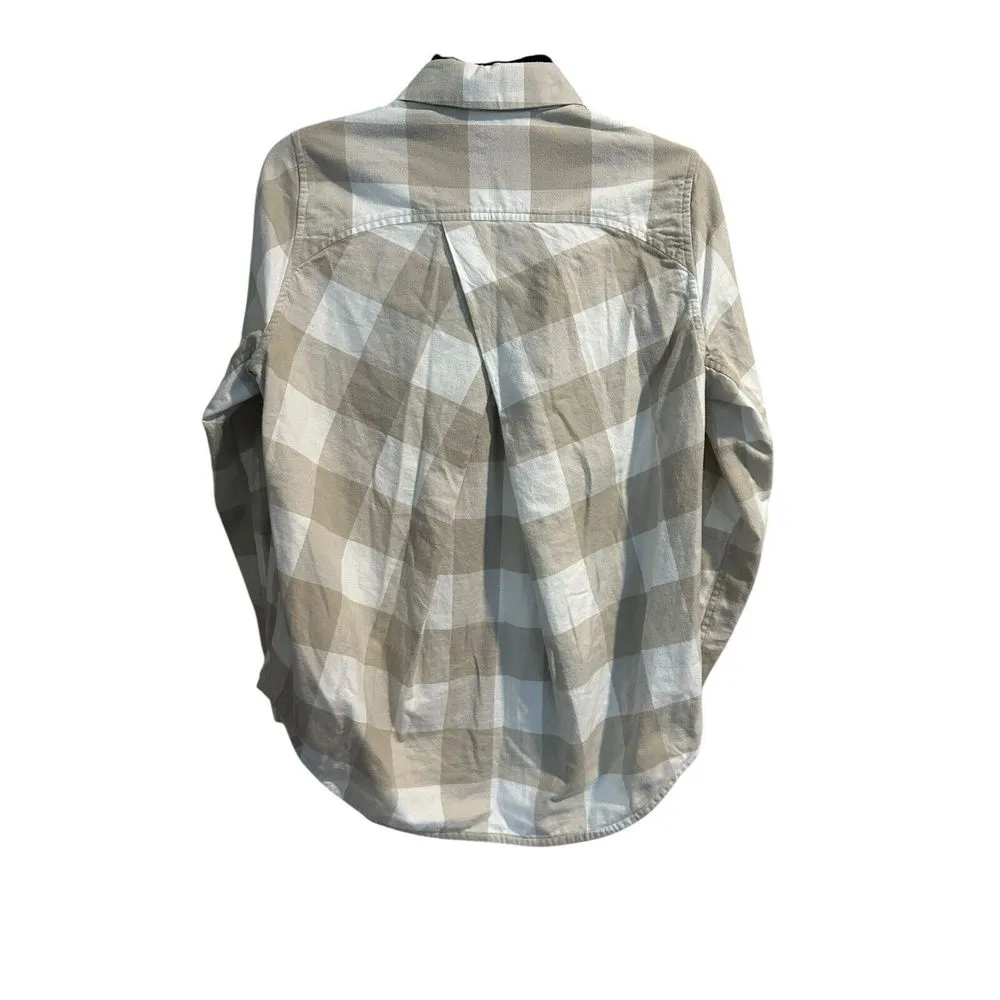 Lululemon Full Day Ahead Plaid Shirt 4 Mojave Tan Nimbus‎ Flannel Soft #WX5-5 - Image 4