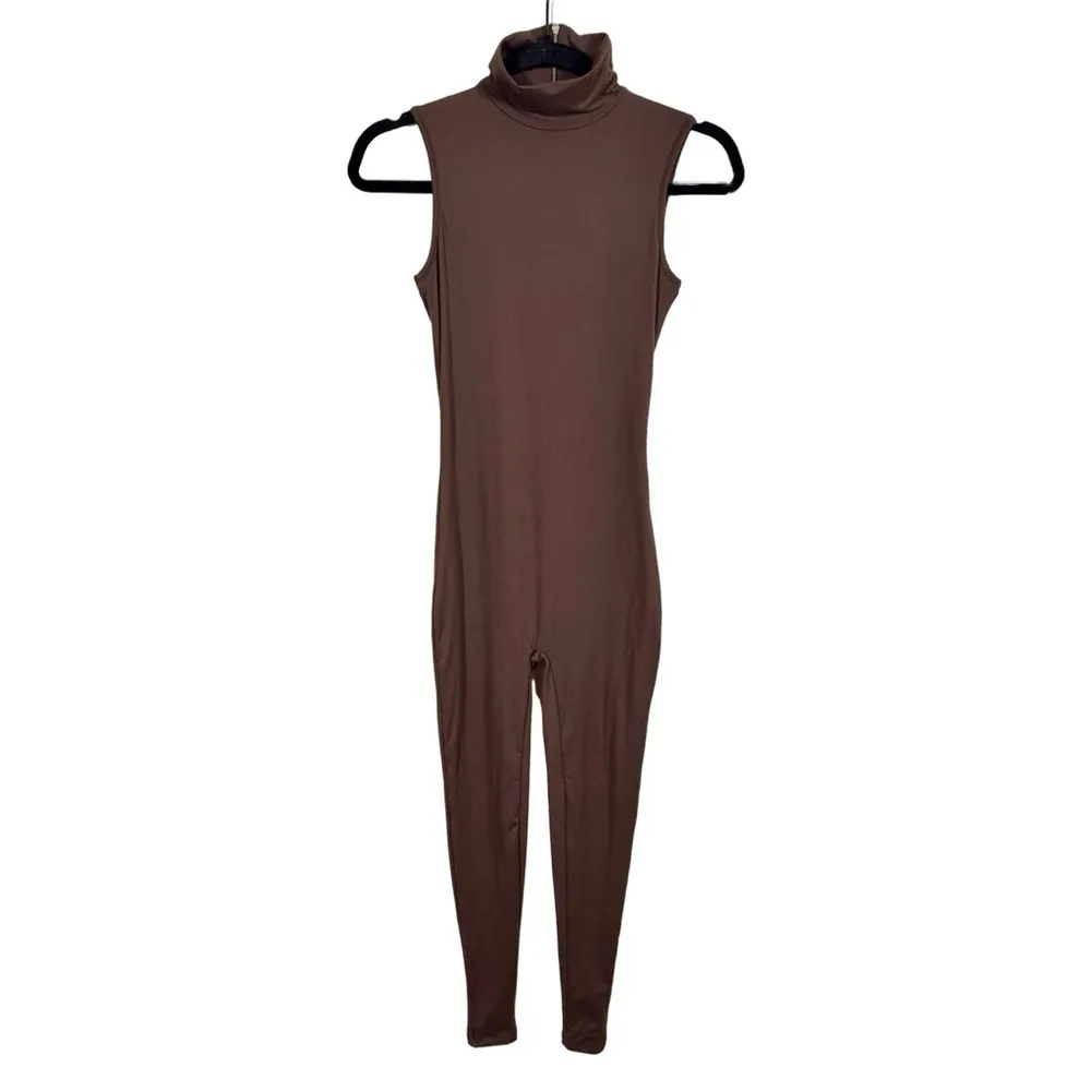 NWT Bumpsuit Stevie Maternity Unitard Turtleneck Sleeveless Jumpsuit in Brown Size undefined - Image 4