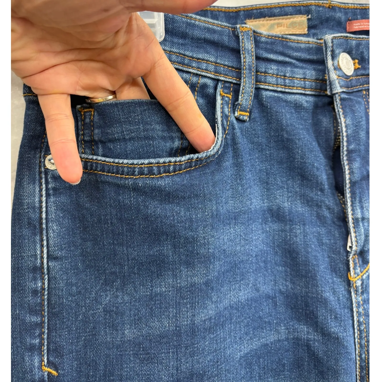 PILCRO Women's Slim Boyfriend Jeans Dark Wash‎ Denim Casual Everyday 28T - Image 8