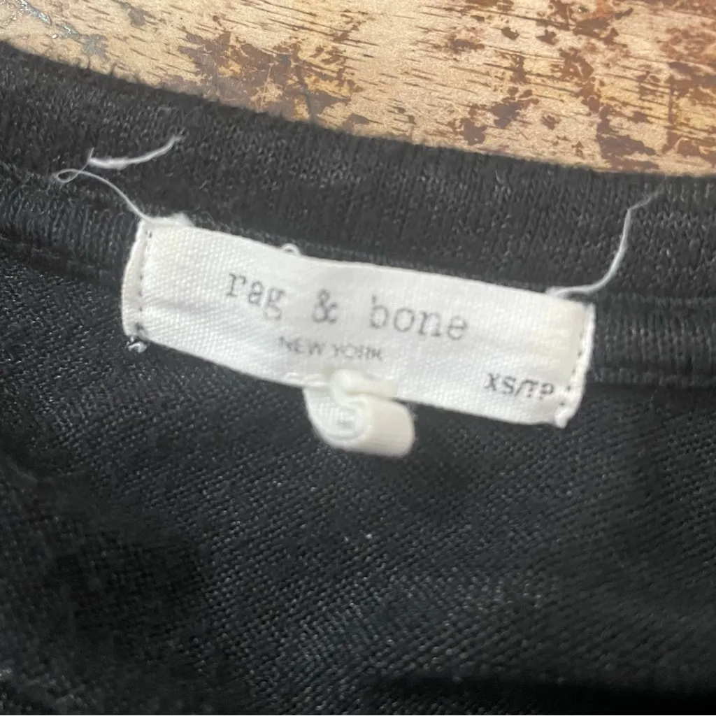 Rag & Bone The Knit Breton Stripe Sweater Womens Small Black White XS - Image 5