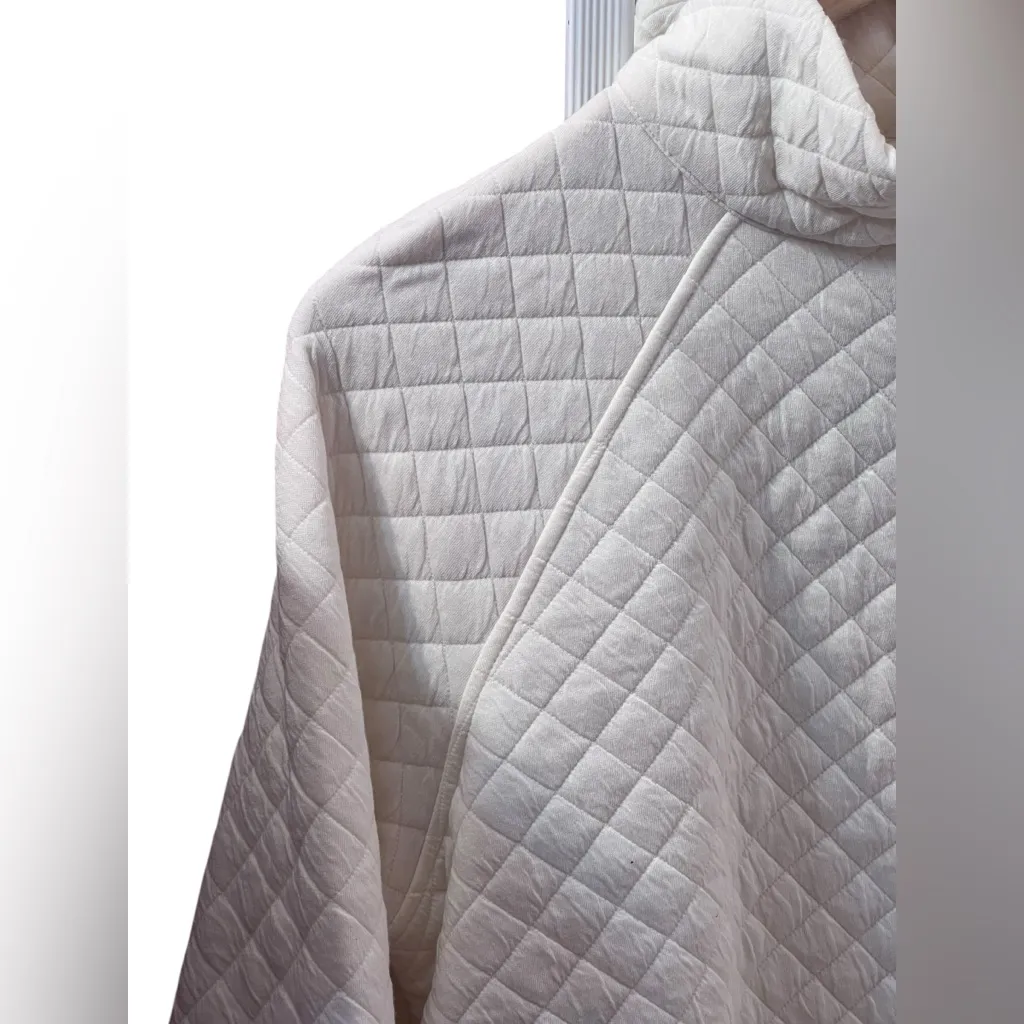 Cable & Gauge whisper white quilted mock neck pullover sweatshirt NWT - Image 8