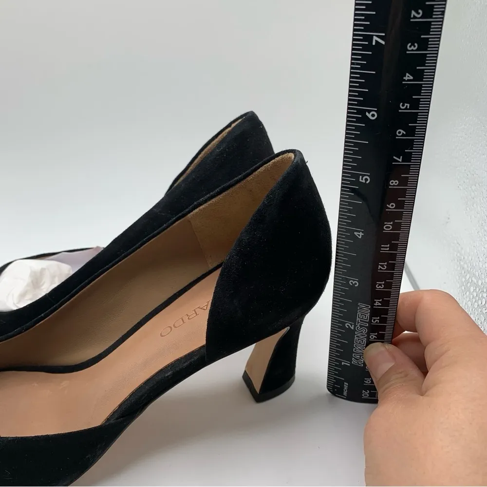 NWB Bernardo Nieve Women's Suede Peep Toe Pumps size 7M black 654 - Image 6