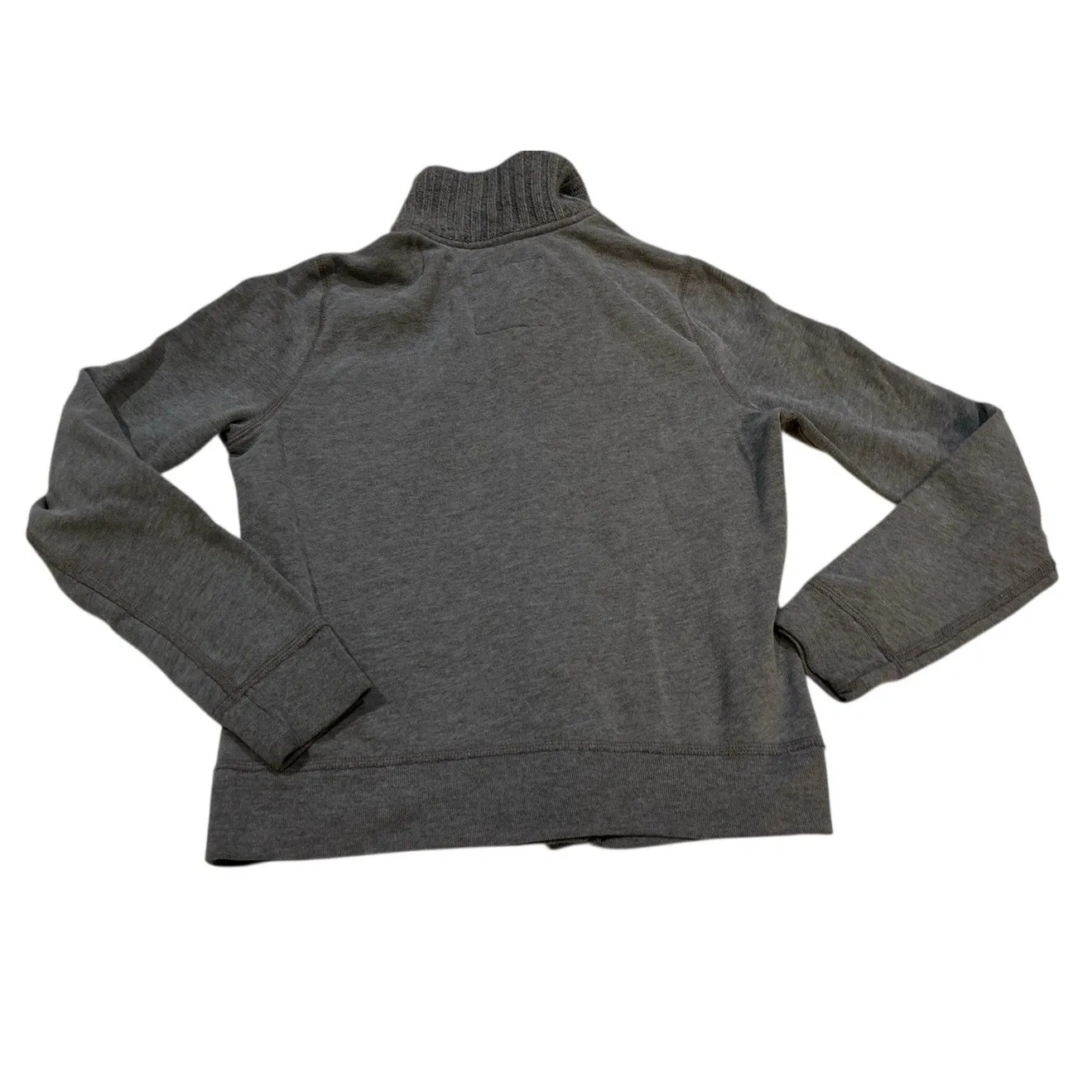 Y2K Hollister Womens Henley Hoodie Cardigan Size L Gray‎ Button Up Jacket Preppy - Image 3