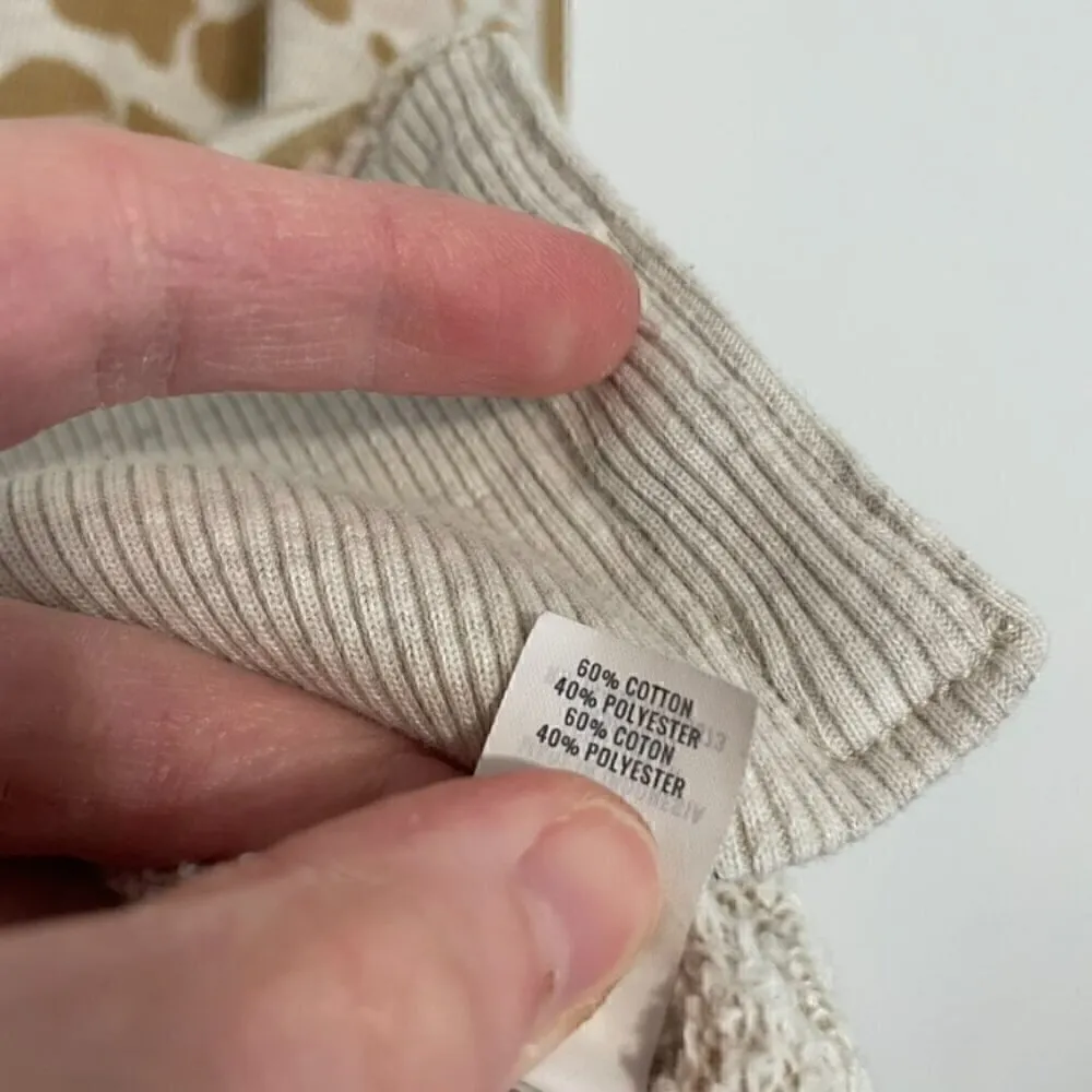 AERIE AMERICAN EAGLE Oversized Desert Sweatshirt Cream Tan Leopard Cheetah Tunic - Image 11