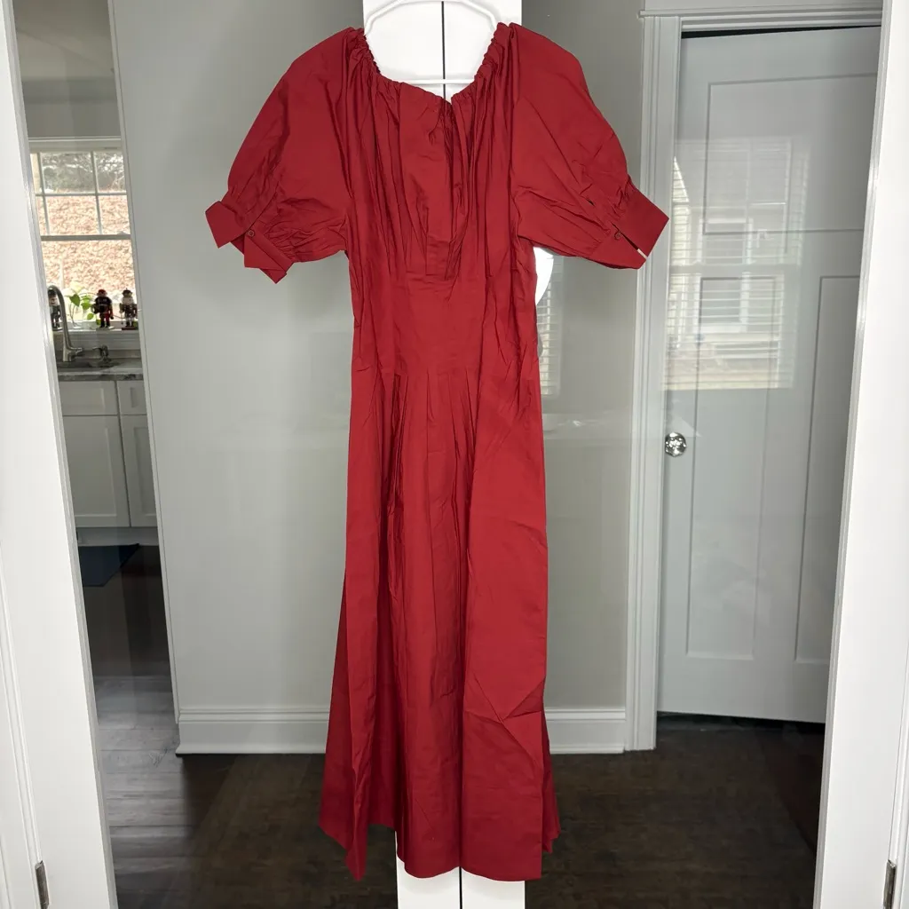 NWT J. Crew Cinched-waist Shirt-dress Brilliant Mahogany - Image 3