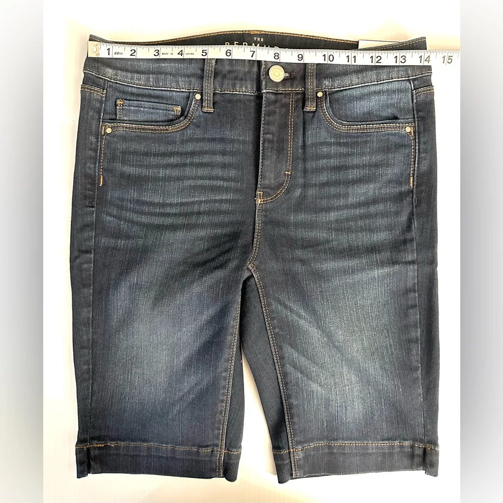 NWT White House Black Market Denim Medium Wash Bermuda Shorts - Image 4