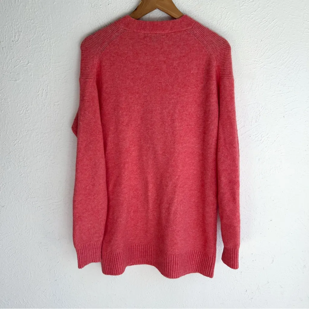 J Crew Long cardigan in Supersoft yarn Coral Pink Medium Merino Wool - Image 2