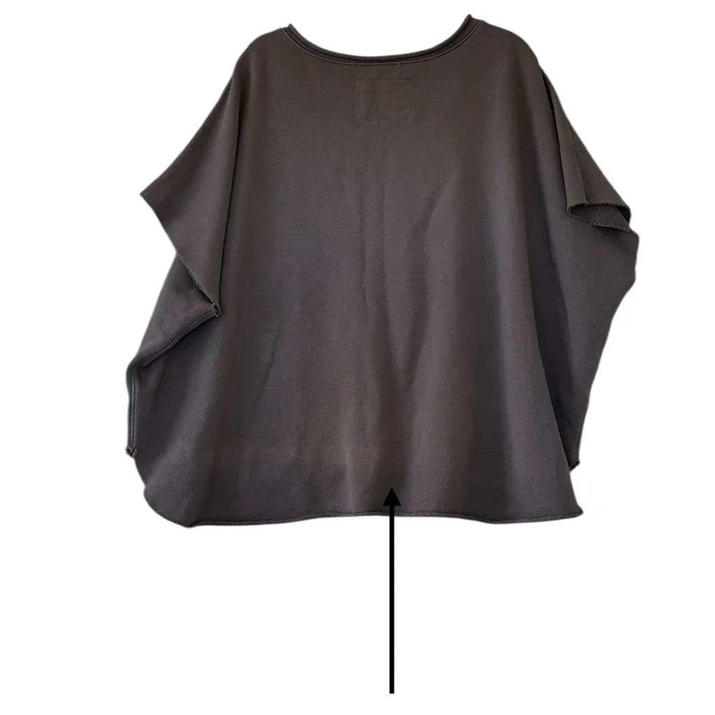 FRANK & EILEEN Tee Lab Capelet Top Oversize Relaxed Fit Lagenlook Gray - Image 8