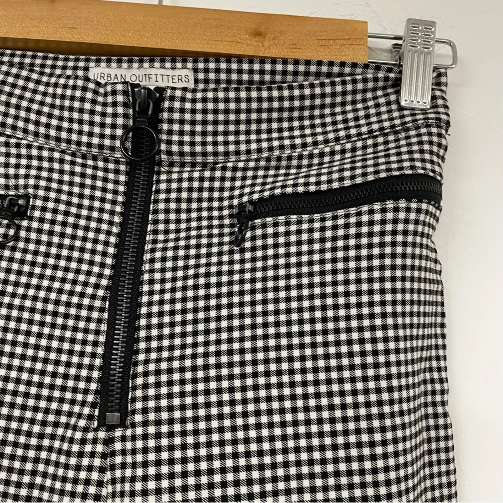 Urban Outfitters Black & White Gingham Plaid Skinny Slim Trousers Dress Pants 4 - Image 4