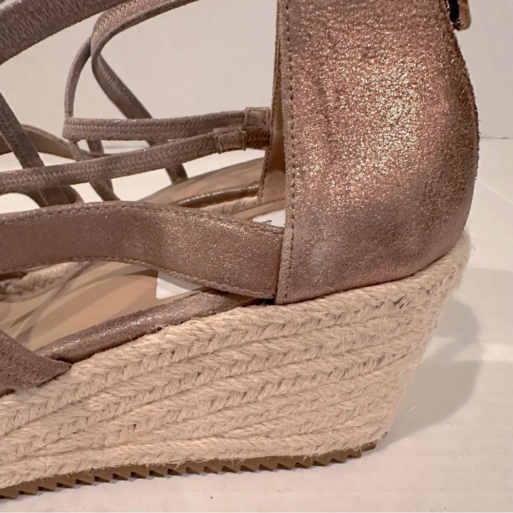 Eileen Fisher Wanda Platform‎ Wedge Sandal Women's 10 Metallic Nude Strappy NWOT - Image 8