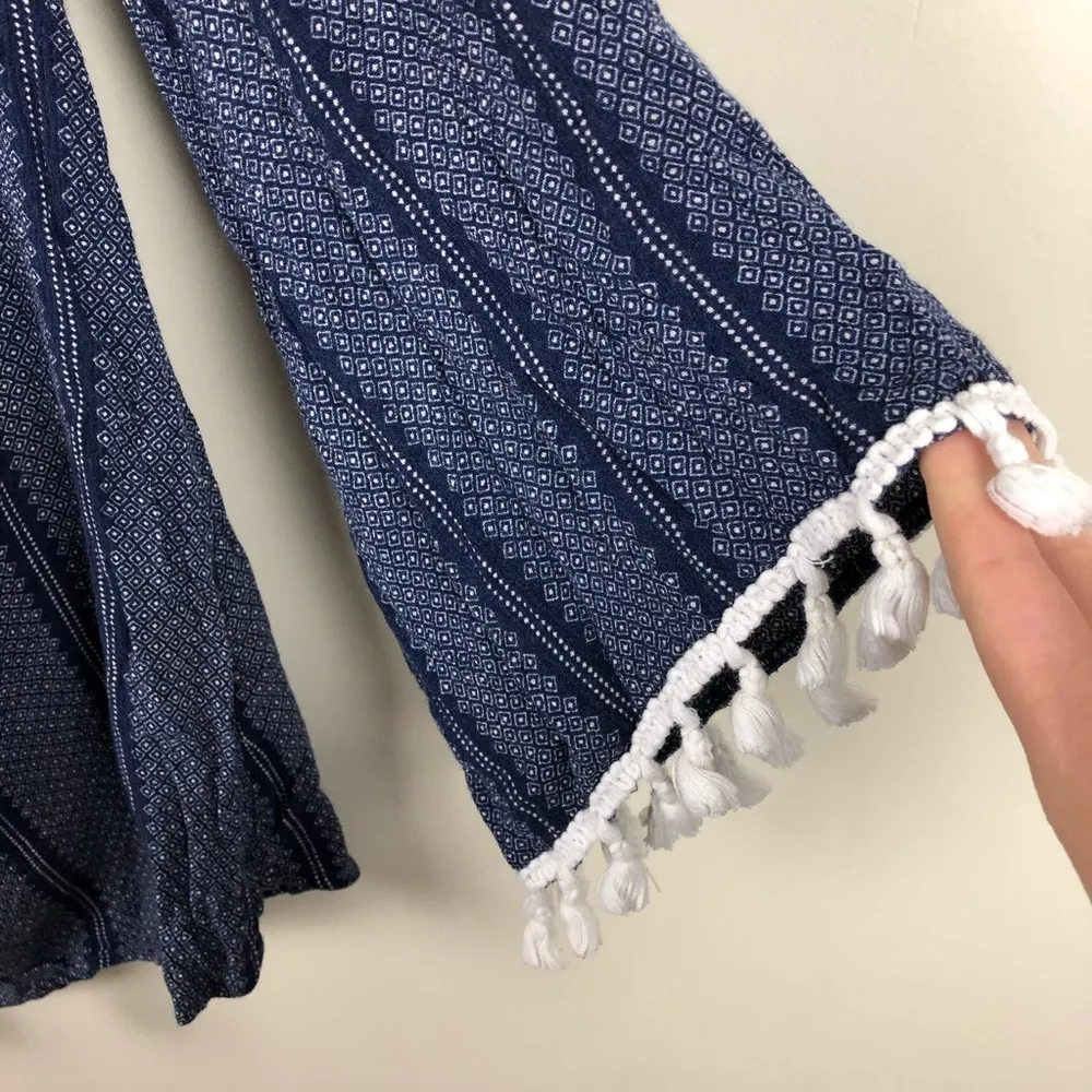 Romeo + Juliet Couture  Blue Tassel Boho Blouse S - Image 4