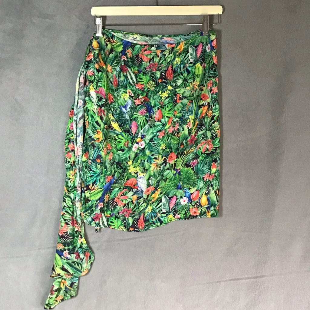 WEWOREWHAT Tropical Multi Wrap Mini Skirt Sarong COVERUP OS VACATION RESORT - Image 2