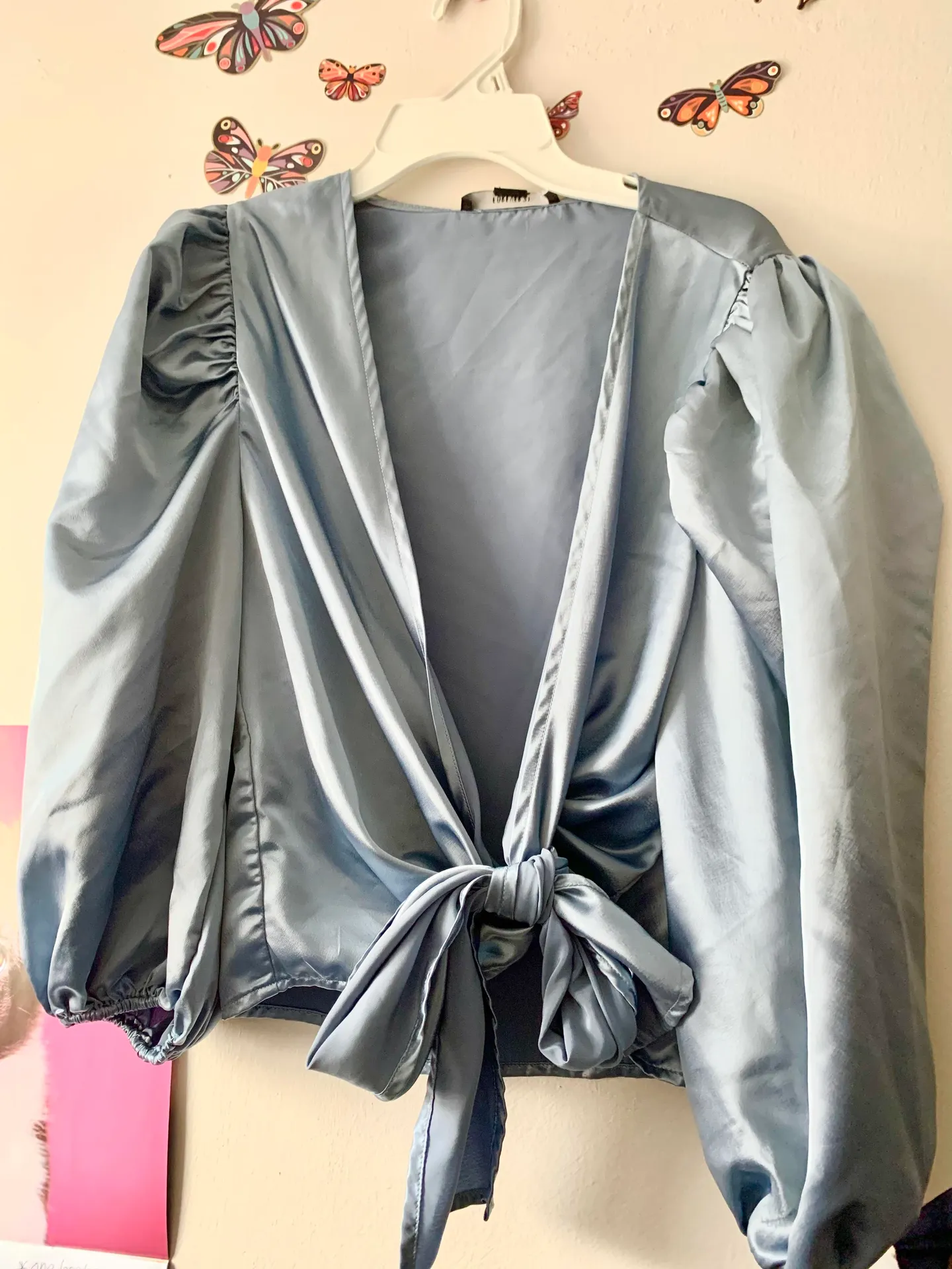 Forever 21 Tie Front Satin Top - Image 2
