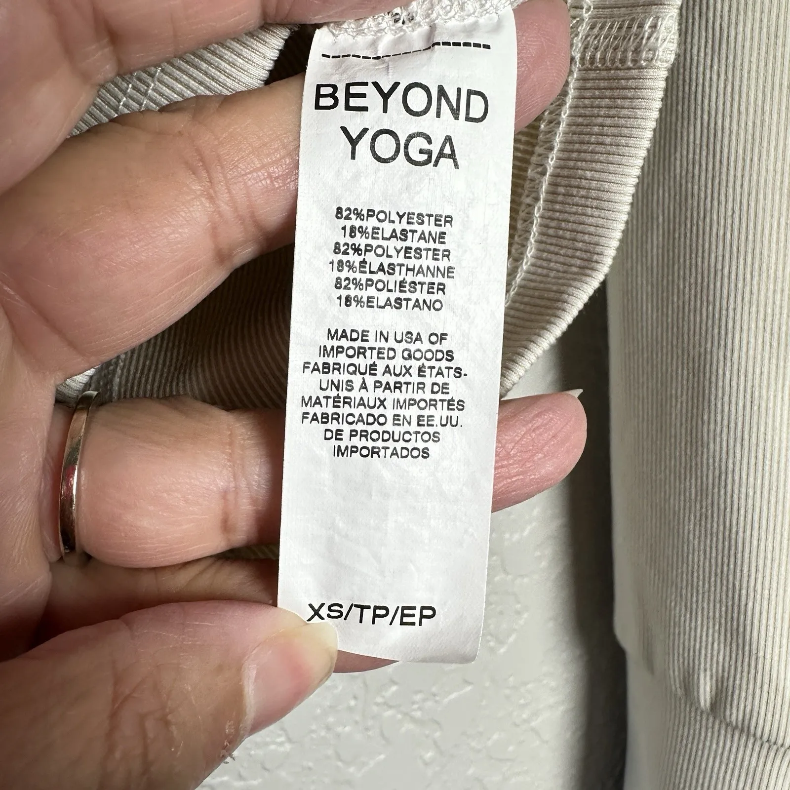 Beyond Yoga Rib Zip Pullover XS Cream Heather Long Sleeve Thumbholes Yoga Top‎ - Image 12