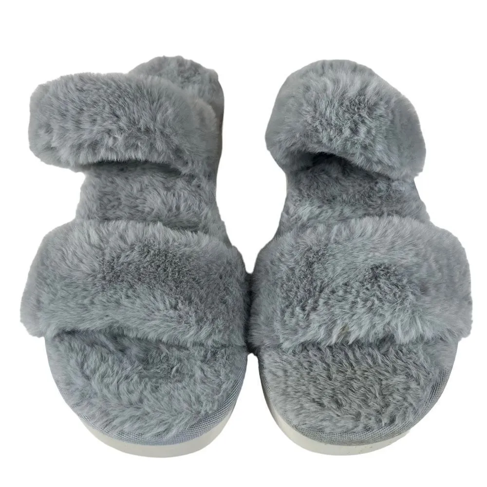 Koolaburra by UGG Fuzz On Faux Fur Slide Sandals Wild Dove - Image 3