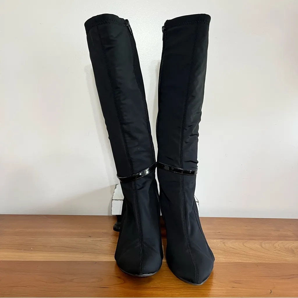 Nine‎ West Brantyn Boots Womens Size 8M Black Stiletto Heel Stretchy Uppers - Image 4