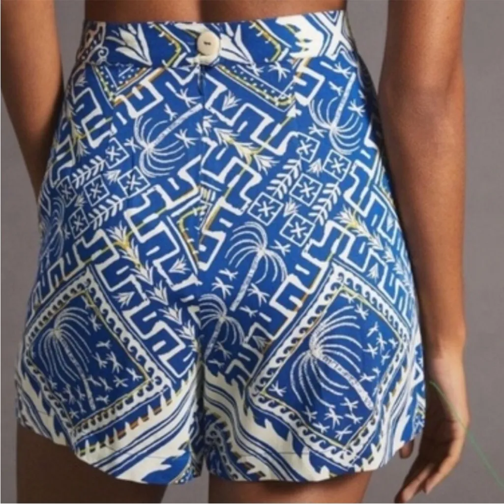 EUC Anthropologie Cory Lynn Calter Everly Blue Palm Tree Motif Size XS - Image 3