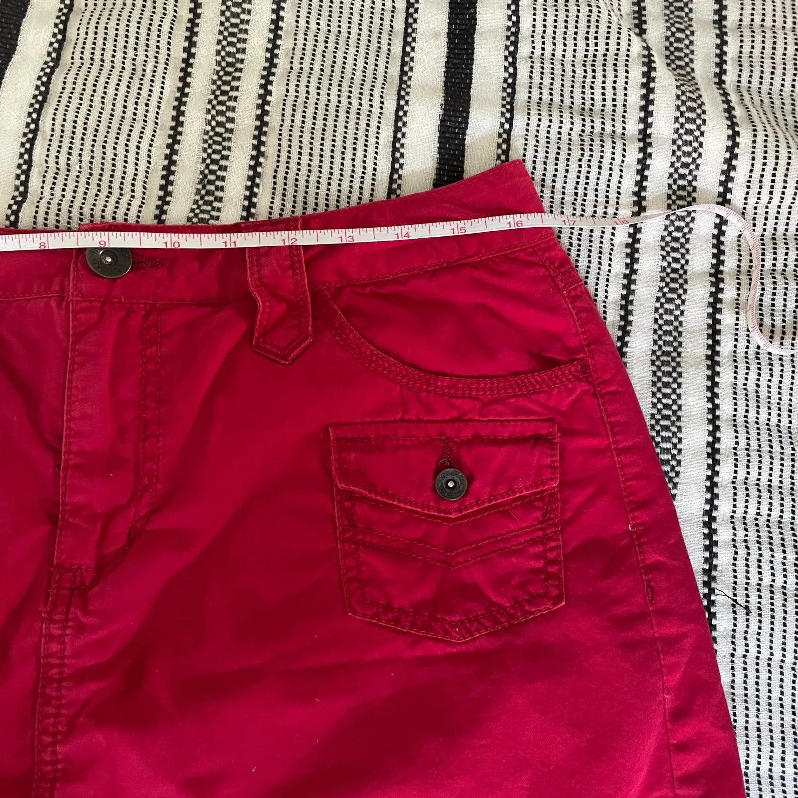 Faded Glory‎ Cargo Mini Skirt sz 8 Med Cotton Utility Red Y2K Hipster Trendy 90s - Image 4