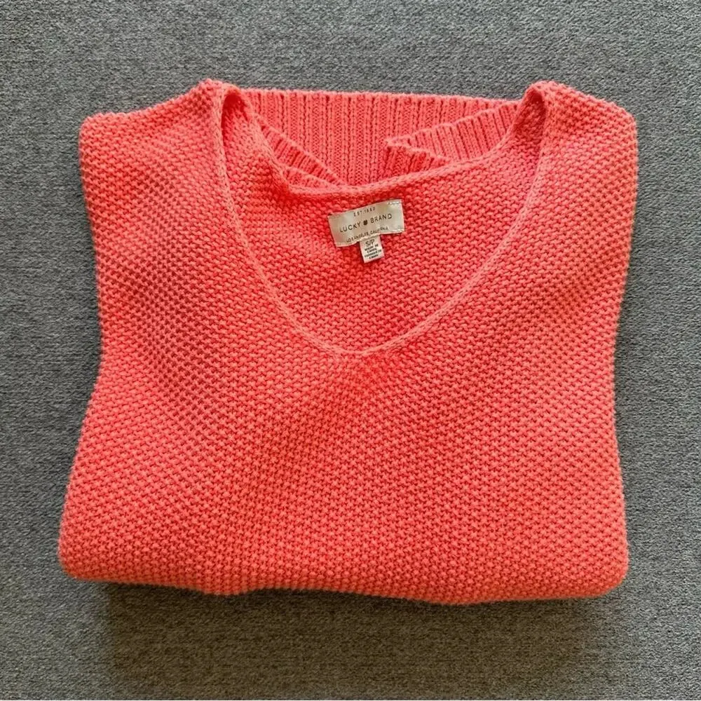Lucky Brand Pink Long Sleeve Sweater Small - Image 2
