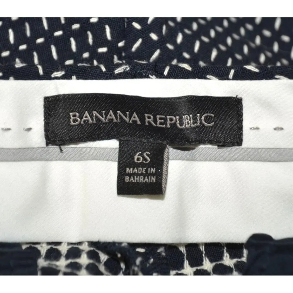 Banana Republic Black White Sloan Pants Size 6 Short Ankle Stretch Trousers - Image 8