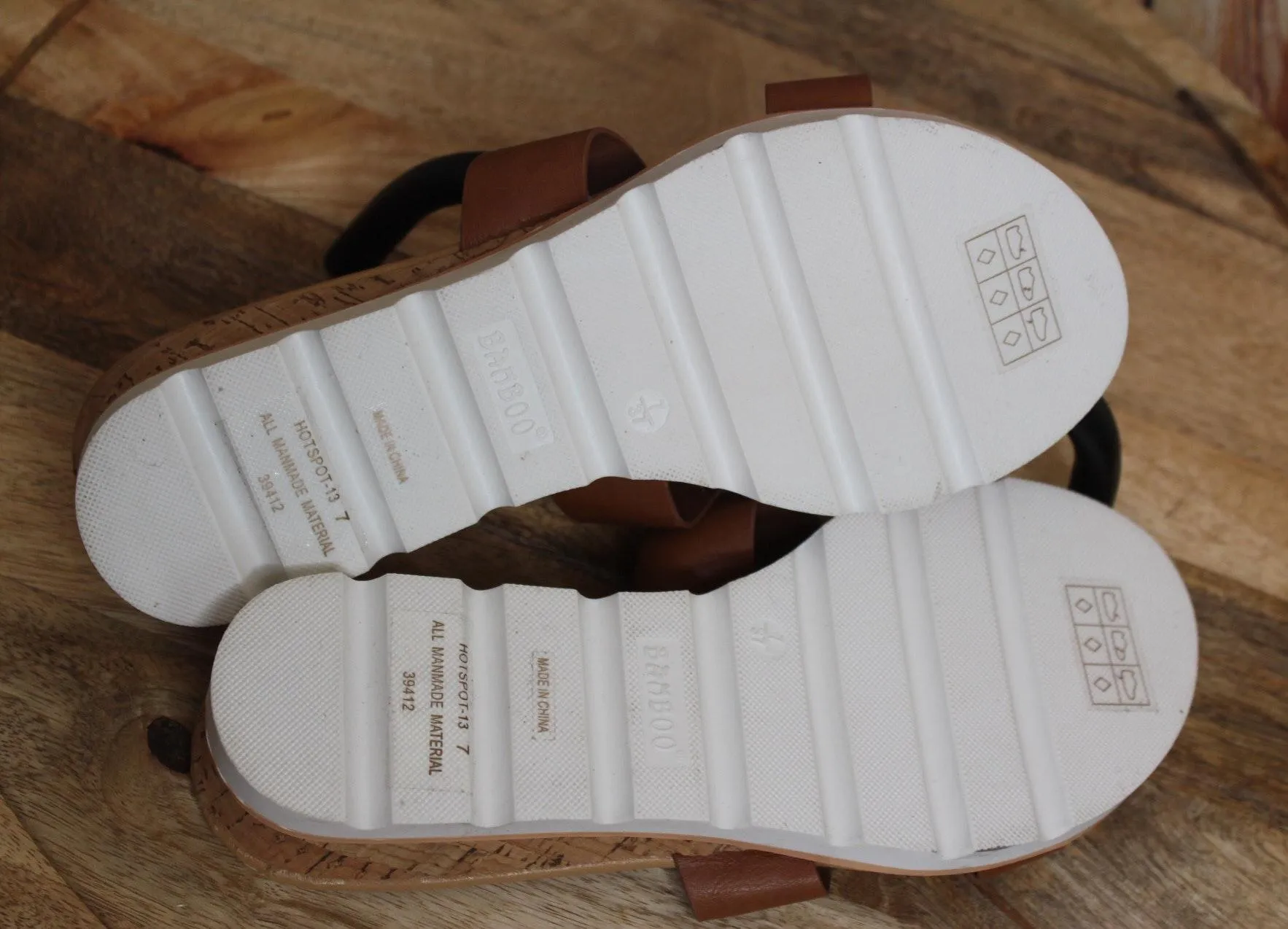 | woman’s cognac faux leather sandals - Image 4