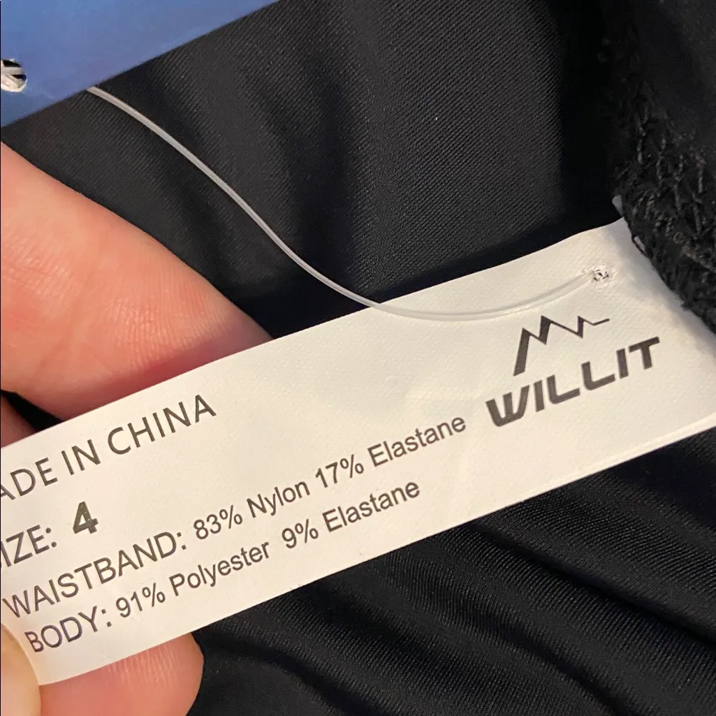 WILLIT Women's Black Athletic Shorts size 4 brand new waist elastic 28” inseam 5 Blue - Image 5