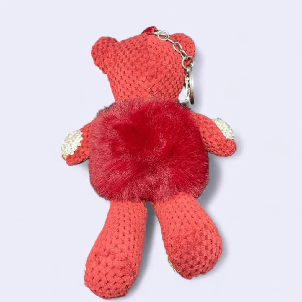 Chenille & Fur Bear Keychain/Bag Charm - Image 2