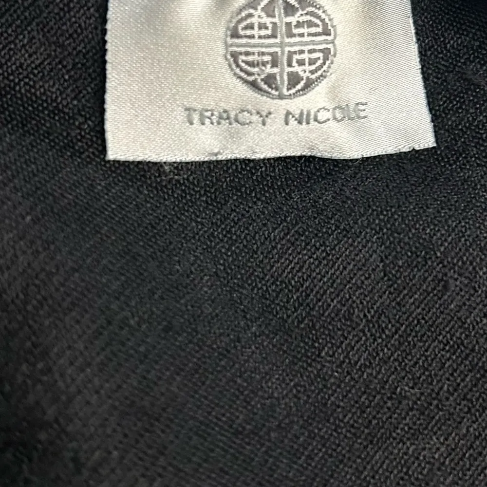 Dress Black Plunge Neck Sheath Midi Dress Tracy Nicole SMALL - Image 6