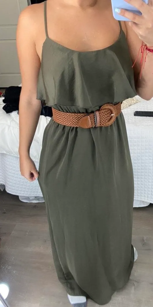 City Studios Olive Green Long Dress - Image 3
