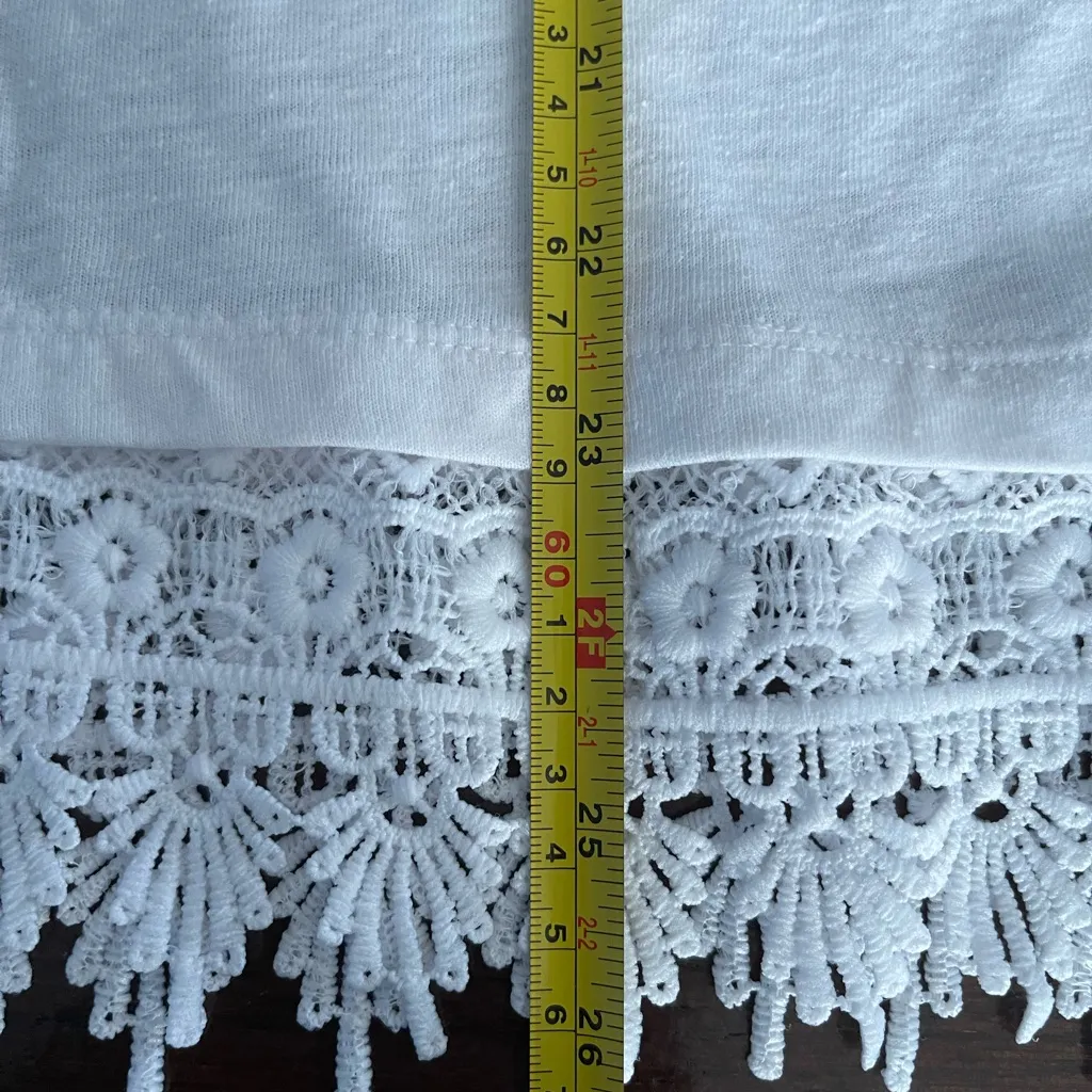 Talbots White Lace Trim Short Sleeve Top - Image 6