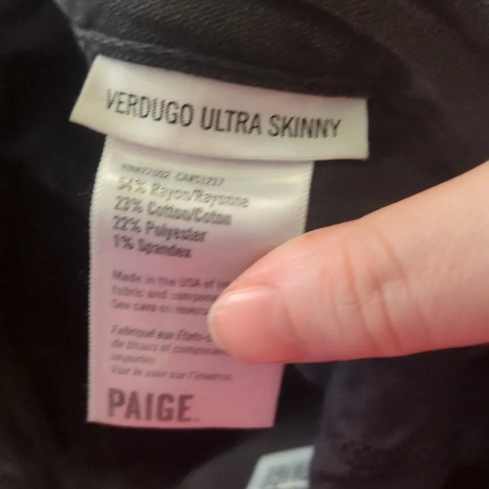 Paige transcend verdugo ultra skinny black fog destructed jeans size 27 - Image 6