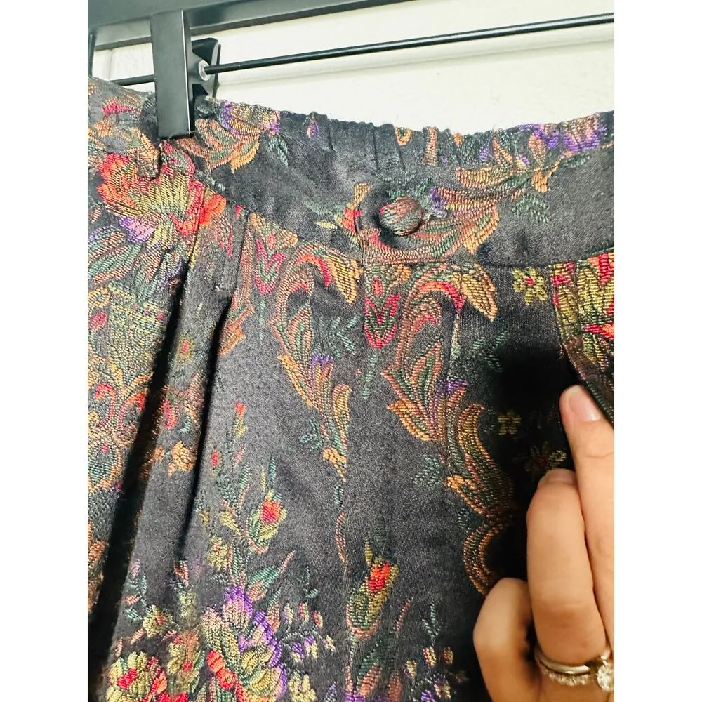 Vintage ANNE PINKERTON Floral Blazer Oversized Pants Set 90s Retro Size 12 Black - Image 6