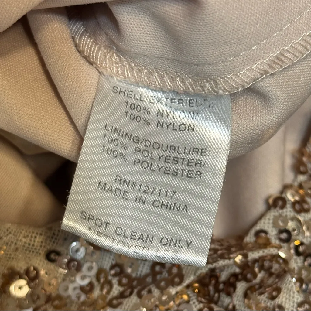 BADGLEY MISCHKA Blouson Sequin Pencil Dress embellished size 6 cocktail event - Image 15