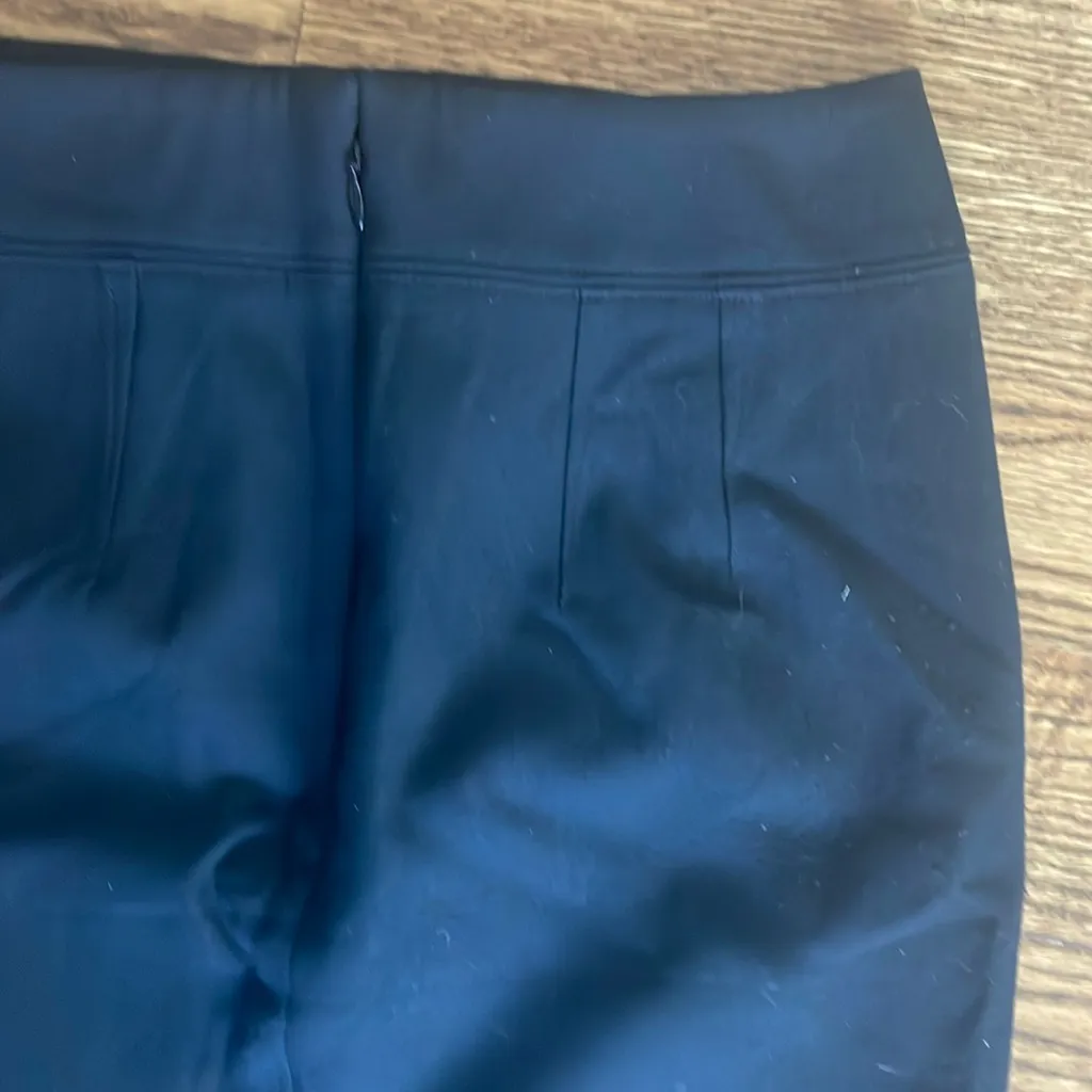 Ann Taylor Loft Classic Black Pencil Skirt Size 0 Petite Work Office Zip Stretch - Image 3