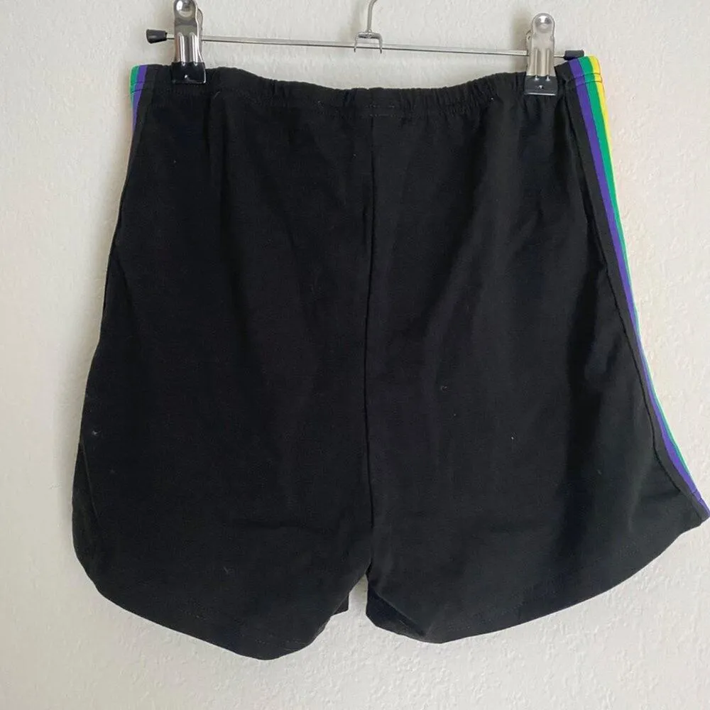 SHEIN‎ sz 4 black rainbow 70s inspired drawstring shorts - Image 4