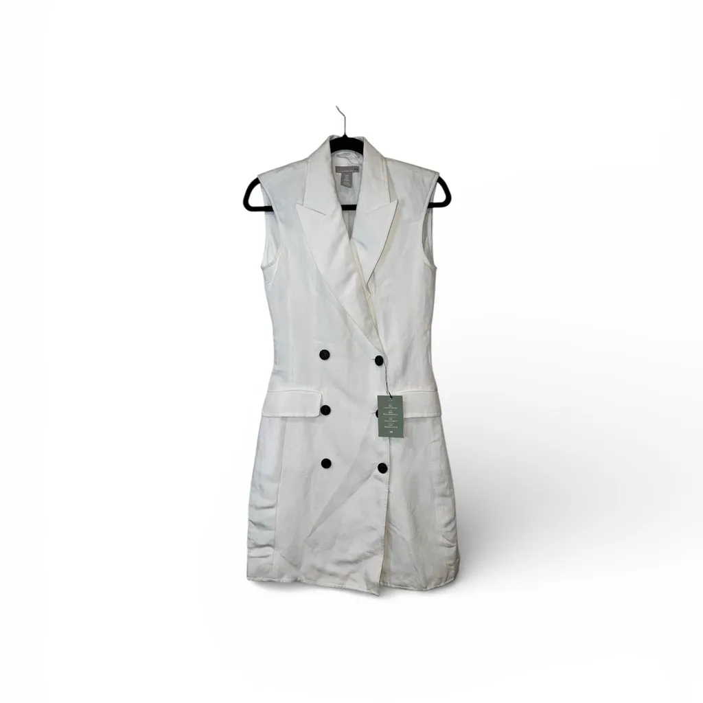 H & M LINEN-BLEND BLAZER DRESS Size X-Small NWT Missing the belt. - Image 4