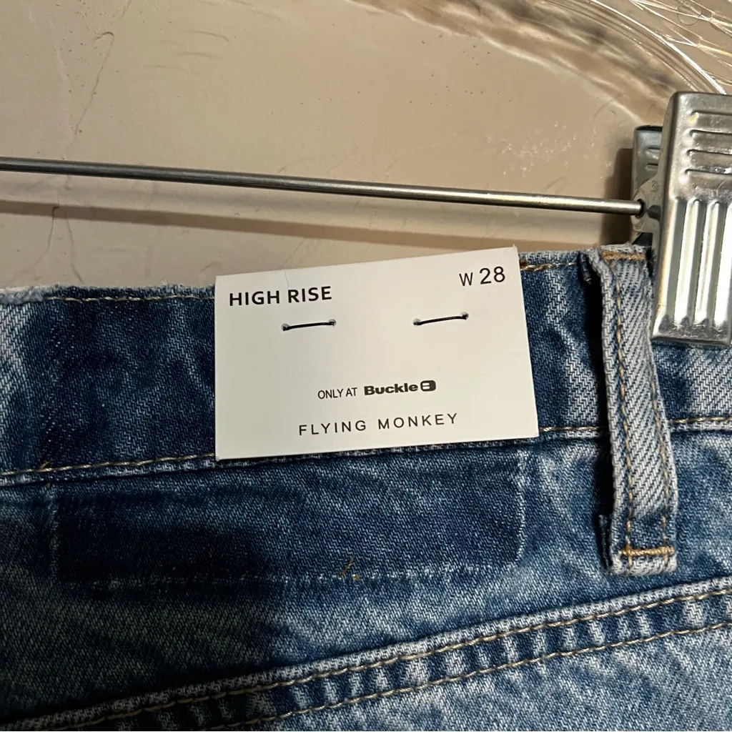 NWT  Buckle Fire For You Patch Work Two Tone High Rise Denim Shorts - Image 11