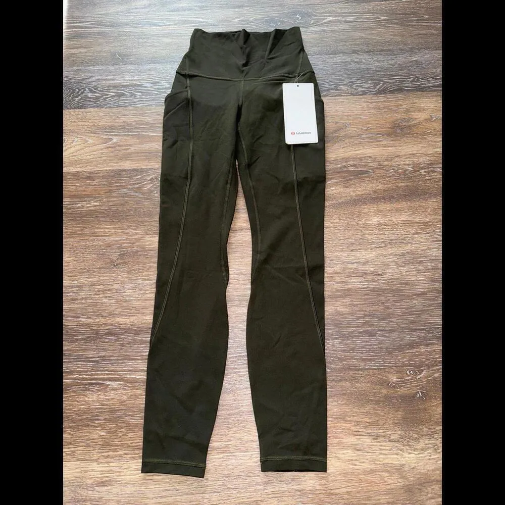 Lululemon Align With Pockets High Rise 25” Dark Olive Size 2 NWT - Image 2